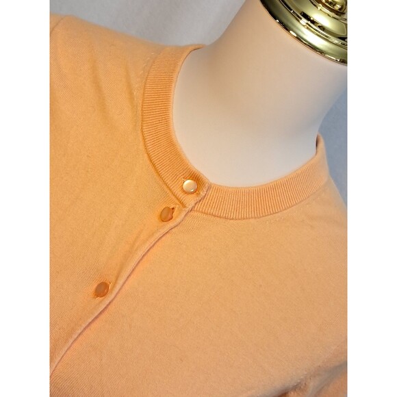 J.Crew 100% Cotton Button Up Clare Cardigan Sweater Orange EUC Size S - Picture 3 of 10